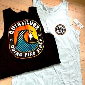 🌊 2 NEW Quicksilver tank tops size M